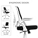 immagine 5Hbada Sedia da Ufficio Sedia da scrivania ergonomica Sedia Girevole con braccioli Pieghevoli Sedia per Computer in Rete Sedia da Lavoro Leggera Bianco