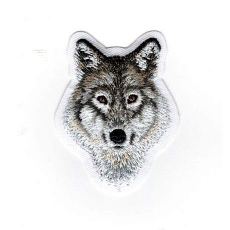 Patch Ecusson Thermocollant Tête de Loup 4,50 x 5,50 cm
