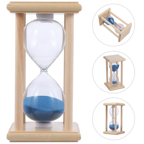 Temporizador de reloj de arena de madera de 15 minutos con diseño transparente 7