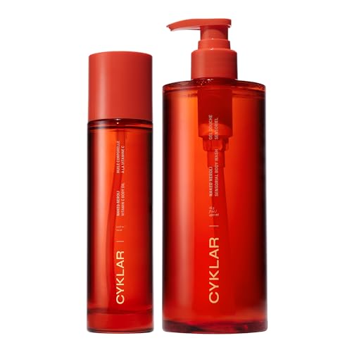 CYKLAR Vitamin C Body Oil for Women and Men. Moisturizing Naked Neroli & Body Wash Bundle