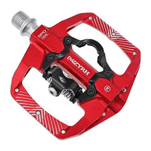 MZYRH Pedal,MTB Mountain Bike Pedals Compatible with Dual Function Sealed Clipless Aluminum 9/16" Bicycle Flat Platform with Cleats for Road, MTB (Red) Cover