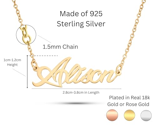 ZNA Jewels Personalised Name Necklace for Women - Customised Sterling Silver Dainty Heart Pendant, Elegant Jewellery Ideal for Birthday, Gifts for Women, Girls & Teens (925 Sterling Silver) - Image 8