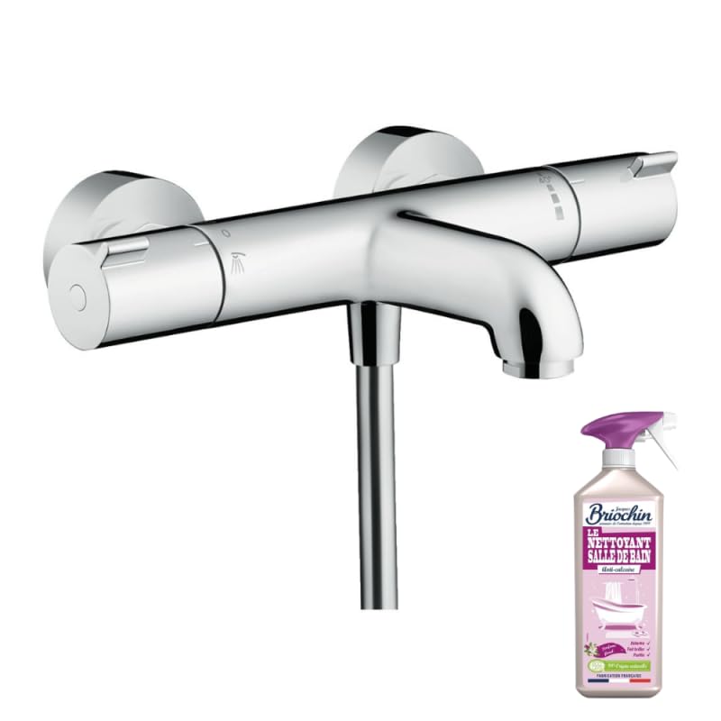 Mitigeur bain douche thermostatique HANSGROHE Ecostat 1001 CL chromé + nettoyant Briochin