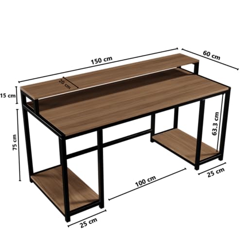 Image of Riyan Luxiwood Nexus Computer Table in Engineering Wood for Home & Office, Simple Style Desk, Scratch Resistance Surface. (Large, Beige)