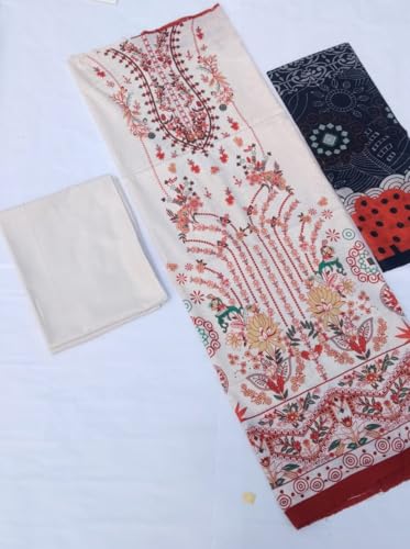 Image of SAMREEN TEXTILE Women's Cotton Floral Printed Unstitched Salwar Suit Dress Material With Dupatta