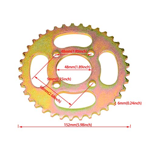 Hiaors 420 Chain 37 Tooth 48Mm Rear Sprocket Cog For 50Cc 90Cc 110Cc 125Cc Taotao Tforce Sunl Roketa Chinese Atv Dirt Pit Bike Quad 4 Wheeler Go Cart Motorcycle Gold #TOP4