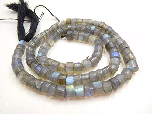 Perles en labradorite naturelle LKBEADS de 5-6 mm avec reflets bleus pour bijoux faits main