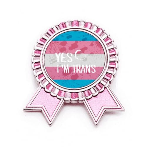 Broche rose Yes I'm Trans LGBT métal taille M affirme votre identité