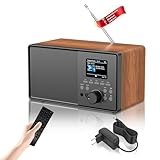 HABOWN Radio Dab Plus Dab+/FM con Bluetooth, Temporizador de Sueño (marrón)