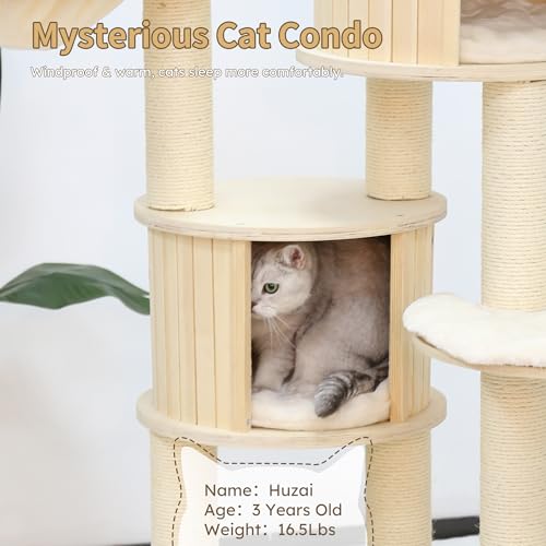 Árbol para gato de madera KAMABOKO 69 pulgadas miniatura 3