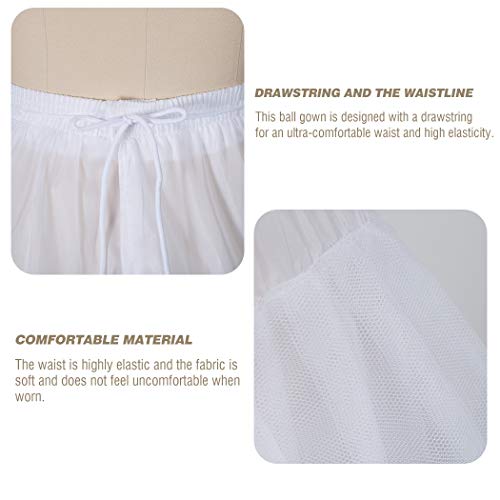 Vemee Women's Hoopless Petticoat Crinoline Underskirt Slips Petticoats Wedding Accessories (One Size, White) #TOP1
