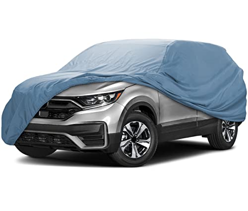 Image of iCarCover 18-Layers Premium Universal Fit SUV Car Cover Waterproof All Weather Sun Rain Snow UV Protection Outdoor Indoor Full Exterior Covers for Automobiles Sedan Hatch Coupe Fit for 145-154 inch