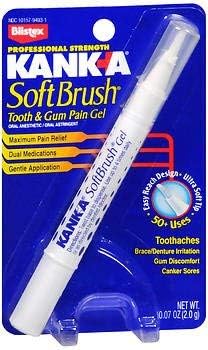 Kank-A Soft Brush Tooth & Gum Pain Gel - 0.07 oz, Pack of 4