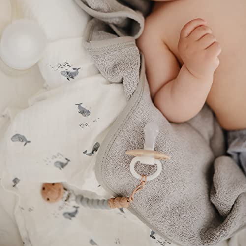 Image of FRIGG Daisy Night SilkySoft Silicone Baby Pacifier | Made in Denmark | BPA-Free (Croissant /Cream, 0-6 Months)