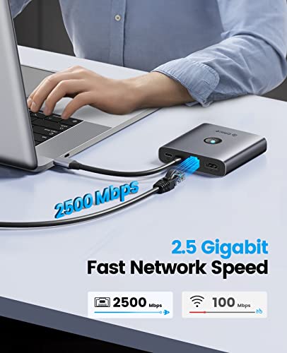 Orico 6-In-1 Usb C Hub With 4K@60Hz Hdmi, 2.5G Ethernet, 2 Usb-A (5Gbps), 1 Usb-C (5Gbps), 100W Pd Charging - High-Speed Docking Station For Superior Connectivity On Type C Devices #TOP3