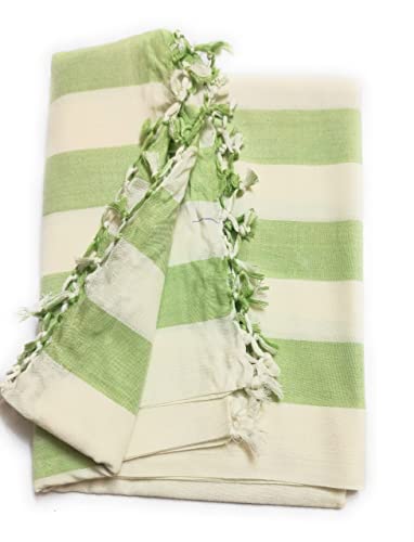 Image of SHISHIR Bhagalpuri Handloom Chadar | Sleeping Chadar | Odhne Wali Chadar | Lightweight Blanket | Breathable Top Sheet | Green Striped | Single Bed | All Season