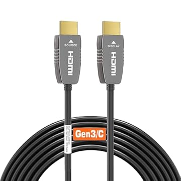 RUIPRO Cabo de fibra óptica 8K HDMI ultra alta velocidade mais recente certificado 2.1b CL2 nominal 33 pés 8K60Hz 4K120Hz 48Gbps eARC HDR HDCP2.3 para RTX4080/4090/3080/3090 Xbox PS5 AVR Projetor