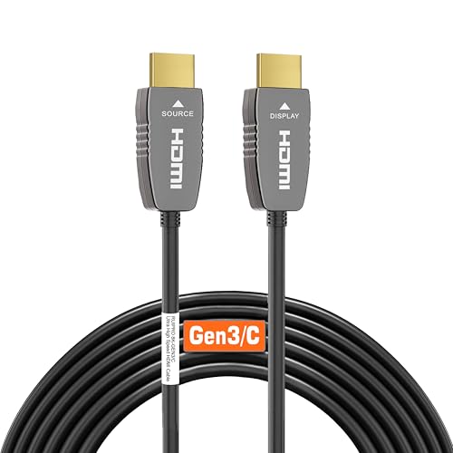 RUIPRO 8K CL2 HDMI Glasfaserkabel 10M, Zertifiziert HDMI 2.1 Ultra High Speed 48 Gbit/s, 8K@60Hz, 4K@120Hz, Dynamic HDR, eARC, Dolby, HDCP 2.2/2.3, kompatibel mit PS5, Xbox, TV, Beamer, AVR
