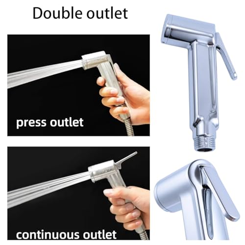 Image of LUVBATH Italian Design Health Faucet Set for English Toilet | High Pressure ABS Jet Spray with 1m SS 304 Hose Pipe & Wall Hook | Durable & Leakproof Bathroom Bidet | Easy Installation | Pack of 4