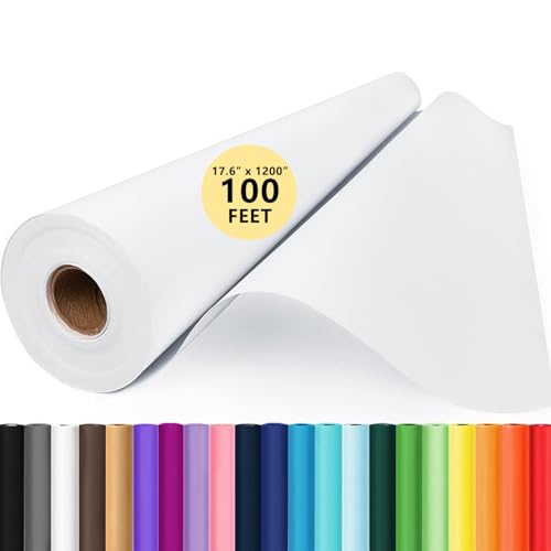 Drawing Paper Roll for Art Supplies 17.6x1200 (100) Easel Craft Decorative Paper White Eid Gift Wrapping Paper Solid Color Poster Kraft Paper Perfect for Valentines Day Wedding Birthday