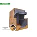 Woodtex Hundestrandkorb Kieferholz |Hundehütte inkl. Schützhülle schwenkbarer Wasser-/Futternapf|Sonnenschutz Hunde und Katzen|Rattan Braun mit Dunkelblau-weißen Nadelstreifen