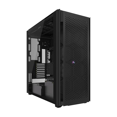 Corsair 9000D RGB Airflow Super Full-Tower PC Case – Fits up to 18x 120mm, 7X 140mm, or 4X 200mm Fans – InfiniRail™ Fan Mounting – iCUE Link System Hub Included – No Fans Included – Black