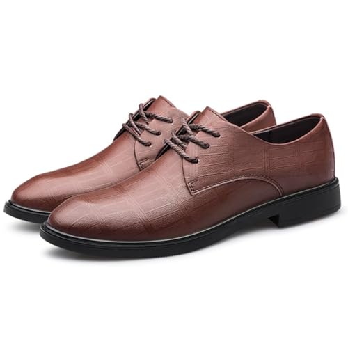 YZABEL Dress Oxford Shoes for Men Lace Up Round Toe Genuine Leather Solid Color Shoes Business Work Office Dress Shoes Leather Formal Business Oxford Shoes4