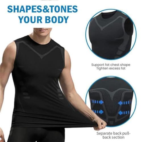 2025 New Version Ionic Shaping Sleeveless Shirt Compression Mens Slimming Undershirt Soft Comfortable Sleeveless Vest4