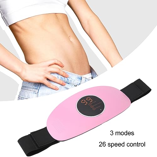 Massage Schlankheitsgürtel, Kabellose Elektrische Fettverbrennungsmaschine, Elektrischer Schlankheitsgürtel wiederaufladbar verbessert die Durchblutung Bauchmassagegerät für den Körper(Pink)