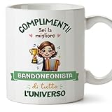bandonéon alfred arnold prix  MUGFFINS Tazas para BANDONEONISTA mujer - En Italiano - Miglior Universo Trofeo - 11 oz / 330 ml - Regalo original y divertido