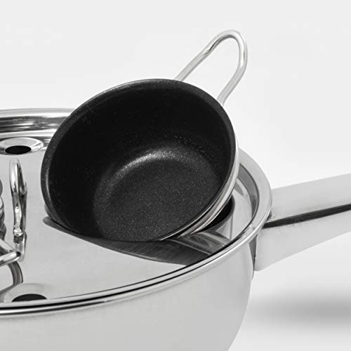 image for Excelsteel 18/10 Stainless Steel 2 Cup Egg Poacher, Non Stick Easy Use