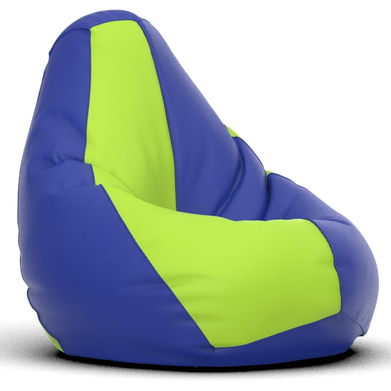Image of Biggie Bean Bag 2XL Bean Bag Chair with Beans Filled-Perfect for Living Room,Bedroom,Study-Sale Design(Regular-Blue Pea-Green)-Faux Leather