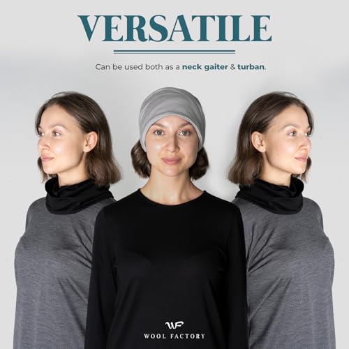 Women's Wool Neck Gaiters Odor and Pilling-Resistant, Face and Neck Sleeve Protector Turban, Made in Japan3