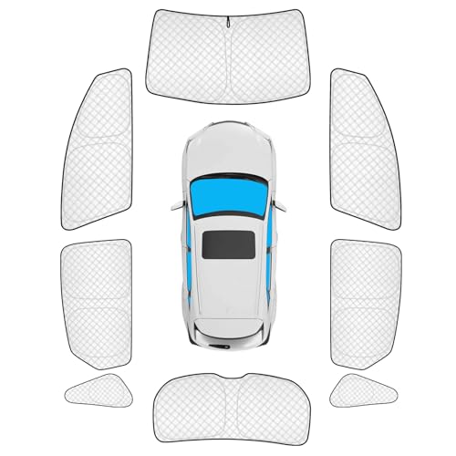 Image of KMF 8pcs Thicken Sun Shades for Lexus NX 2015-2021 Accessories, Custom Fit Windshield Sunshade Full Car Window Covers for Side Rear, UV Block and Privacy Blackout for Camping