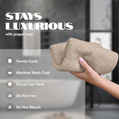 Image of White Classic Wealuxe Taupe Hand Towels for Bathroom [12 Pack] Cotton Hand Towel Bulk for Gym, Kitchen and Spa, 16x27 Inches Soft Highly Absorbent Quick Dry Terry Salon Towels