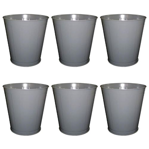 Image of 28-Quart 7-Gallon Commercial Metal Wastebaskets - Case of 6 - Durable Institutional Use - Office, Clinic, or Public Facility