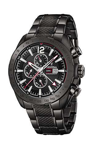 Herren Chronograph Quarz Uhr mit Edelstahl Armband F20443/1