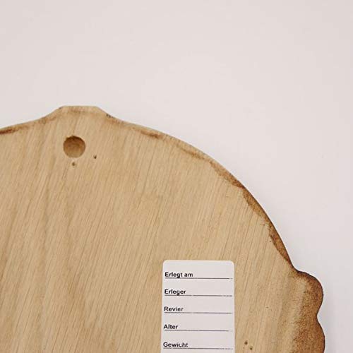 Placa de cuña tallada oscura AF 16 cm con 1 pieza de hoja de roble, portada pequeña de cuña, tabla de especias, placa de trofeo.