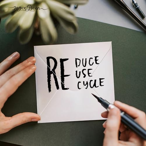 JAGERGREEN 50 Stück Briefumschläge kraftpapier Quadratisch 15x15 Weiß, 155x155 mm 120 g/m² Umschläge Nassklebung, Briefumschlag ohne Fenster Selbstklebend, Kuvert für Grußkarten, Einladung, Hochzeit