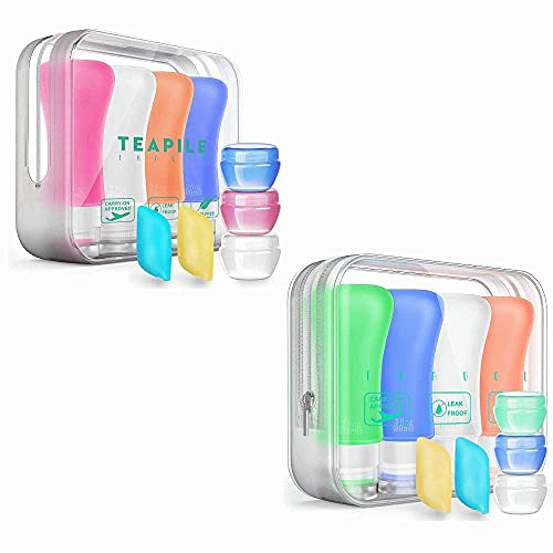 10 Pack Travel Bottles 3oz Leak Proof Travel Accessories Toiletries Bundle - Silicone Travel Bottles Set,Leak Proof Travel Size container