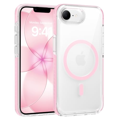 Protection transparente iPhone 17e antichoc fine compatible MagSafe rose