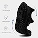 RJYWGS Slip On Walking Women Running Shoes Tennis Fashion Sneakers Gym Athletic Work Casual Comfort Mesh Summer Sandals Sock Shoes AllBlack Size 7