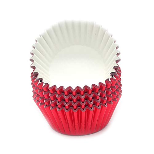 Image of Standard Red Foil Cupcake Liners Muffin Baking Cups for Party and More, 100-Count