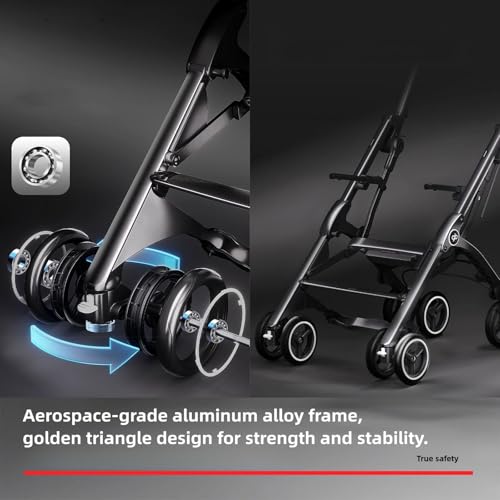 Image of gb Pockit+ All-Terrain, Ultra Compact Lightweight Baby pockit Travel Stroller for Babies & Toddlers, Carry-On Flight Luggage Compliant, Dark Blue
