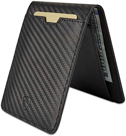 Vaultskin MANHATTAN Slim RFID Blocking Bifold Leather Wallet for Men - Minimalist Front Pocket Card Holder, Holds 9 Cards & Cash, Premium Italian Leather
