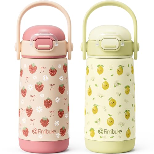 Fimibuke 14oz Kids Water Bottle, 18/8 Stainless Steel Insulated Toddler Cup