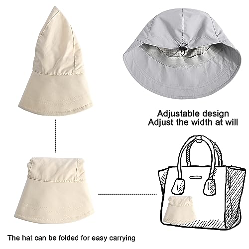 Image of Sun Hats for Women, Summer Beach Sun Hat for Women Wide Brim Visor Fedora Cap UPF50+