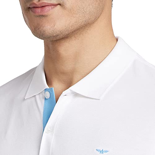 Image of Park Avenue Slim Fit Pure Cotton Print Pattern Polo Neck Casual T-Shirt
