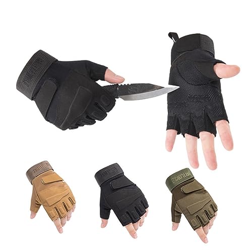 VALICLUD Fahrradhandschuhe Halbfinger Sporthandschuhe Für änner Und Frauen Atmungsaktive Stoßfeste Taktische Handschuhe Schwarz Größe Ideal Für Outdoor Aktivitäten Und Radsport