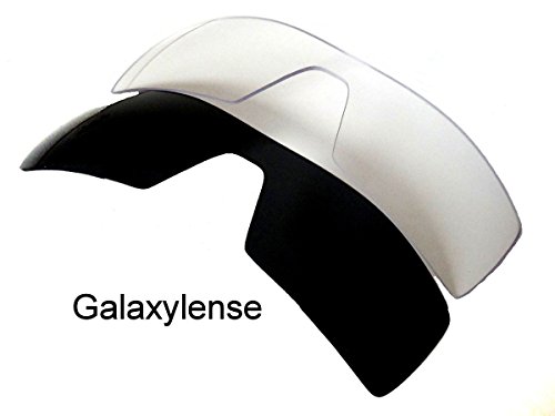 Galaxy Replacement Lenses For Oakley Oil Rig Black&Clear Polarized,2 Pair